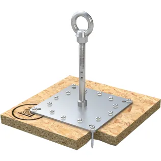 ABS-Lock X-H-16: Anschlagpunkt zum Einschrauben auf OSB oder Holzschalung