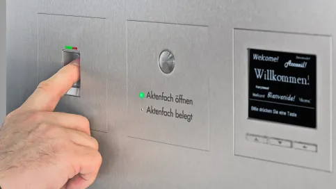 Paket-/Aktenfach mit Fingerscan öffnen