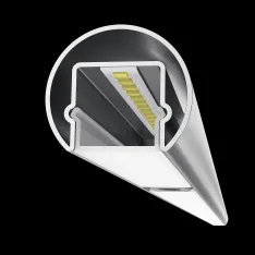 LED-Handlaufsysteme BASIC | Innenliegendes Profil mit eingeklebtem LED-Band und Abdeckung.