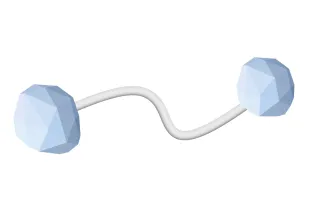 Einzelner Evoflex-Bindemittelstrang mit anorganischen Bestandteilen an beiden Enden