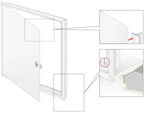 Wand- und Deckenluke Universal mit Montagerahmen