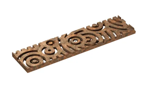 Designrost, CELTIC, Gusseisen unbeschichtet Belastungsklasse: C250, Länge: 50 cm, SW 10 mm