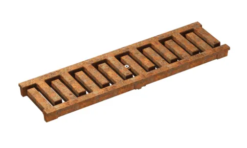 Stegrost, MASSIV 32, Gusseisen unbeschichtet, Gusseisen KTL beschichtet Belastungsklasse: E600*, Länge: 50 cm, SW 11 mm Nur für KE-100 geeignet.