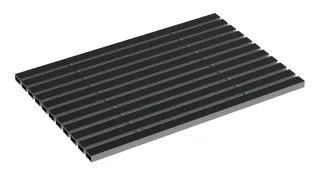 Aluminiumrost mit Bürsten- und Gummistreifen