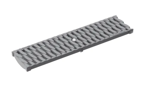 Stegrost, OvalGrip Design, Kunststoff, Grau Belastungsklasse: B125, Länge: 50 cm, SW 8 mm