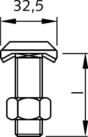 Halfenschraube HSR 40/22 M16 x 40 GV-S 8.8