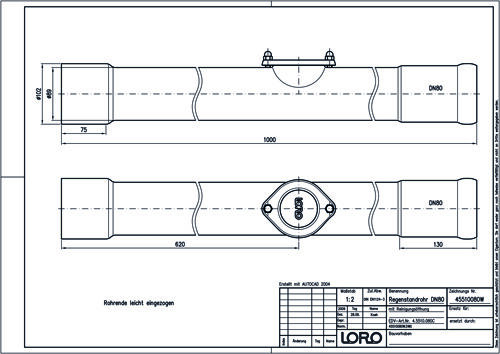 LORO-XCL Regenstandrohr