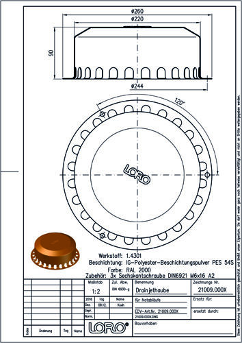 LORO-DRAINJET® Haube