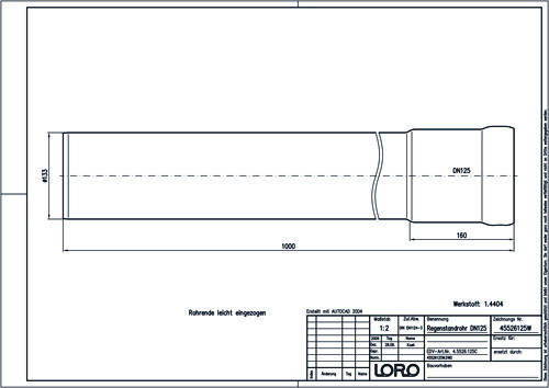 LORO-XCL Regenstandrohr