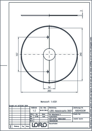 LORO-Abdeckrosette Balkone