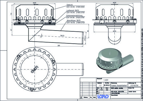 LORO-DRAINLET® DL Flachdachabläufe Serie 84