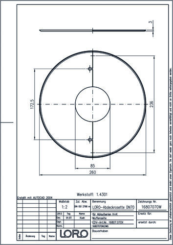 LORO-Abdeckrosette Balkone