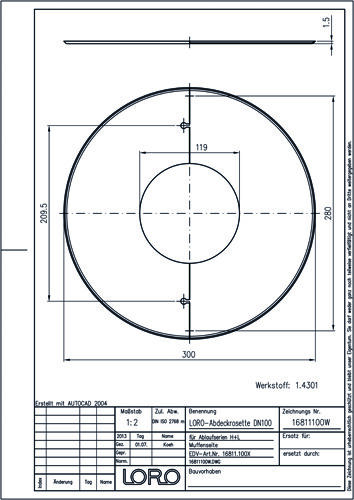 LORO-Abdeckrosette Balkone