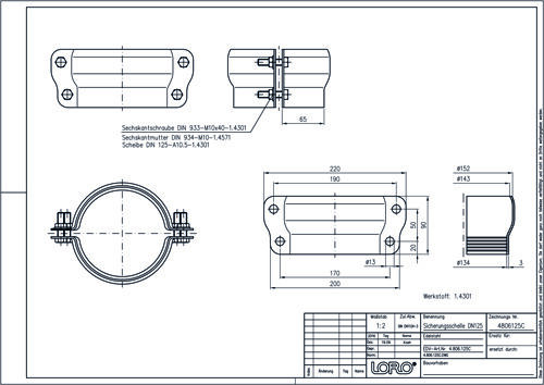 LORO-XCL EDELST.SICHERUNGSSCHELLE DN 125