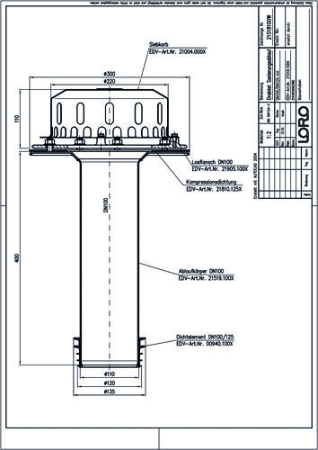 LORO-DRAINLET® Flachdach-Sanierungsablauf