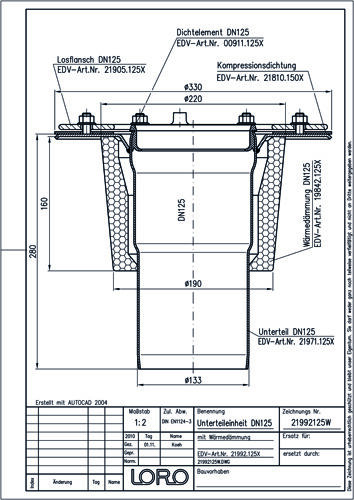 LORO-DRAINLET®-DL Unterteileinheit Serie 84