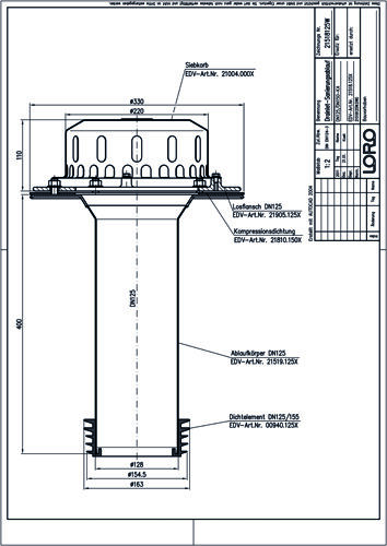 LORO-DRAINLET® Flachdach-Sanierungsablauf