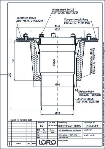 LORO-DRAINLET®-DL Unterteileinheit Serie 84