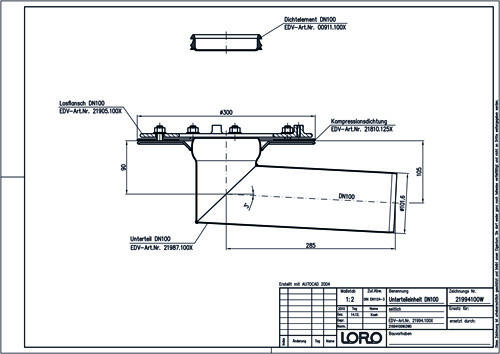 LORO-DRAINLET®-DL Unterteileinheit Serie 84