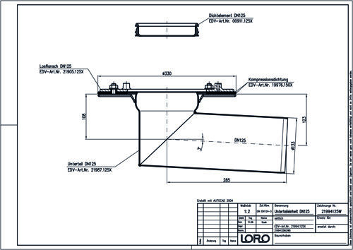 LORO-DRAINLET®-DL Unterteileinheit Serie 84