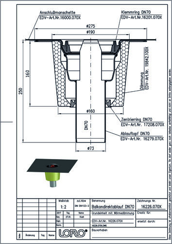 LORO-X Balkondirektablauf