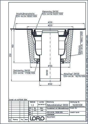 LORO-X Balkondirektablauf