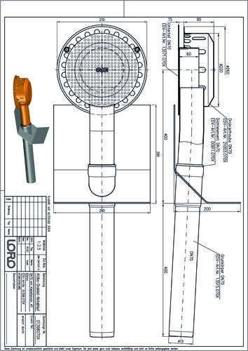 LORO-Drainlet® Attika Notablauf