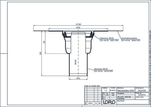 LORO-X Balkondirektablauf