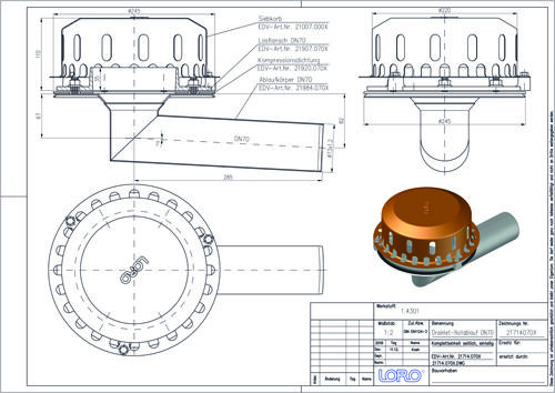 LORO-DRAINLET® DL Flachdachabläufe Serie 84