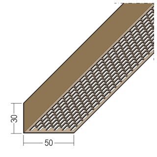 03610 250,0 10 EAN Lüftungswinkel einseitige Rechtecklochung PVC 30 x 50 mm Hart-PVC
