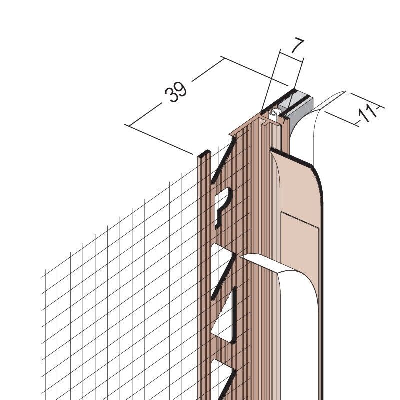 Protektorwerk Anputzdichtleiste mit Membran, Gewebe