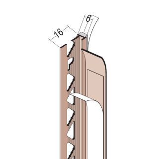 37606 260,0 10 Anputzdichtleiste mit Schattenfuge für Innen- und Außenputz 6 mm Hart-PVC mit Weich-PVC