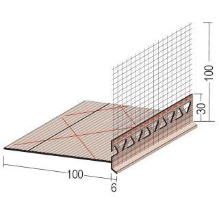 37501 200,0 10 Einsteckprofil mit Tropfkante für Wärmedämmung ab 100 mm/6 mm Hart-PVC mit Glasfasergewebe