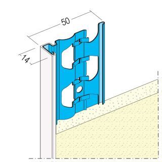 01223 250,0 10 Abschlussprofil für den Außenputz 14 mm Stahl, verzinkt mit PVC-Überzug