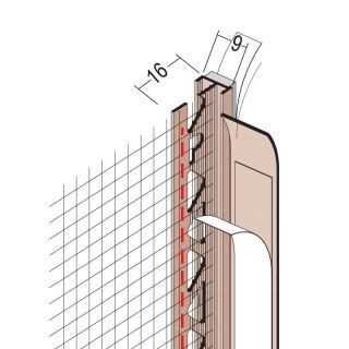 Protektorwerk Anputzdichtleiste mit Schattenfuge, Gewebe für WDV-Systeme