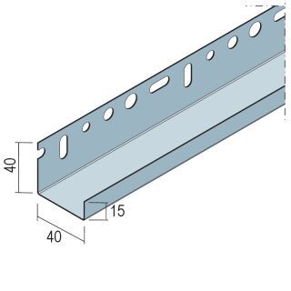 92324 250,0 Abschlussprofil für Dämmsysteme 40 mm, Alu Aluminium natur