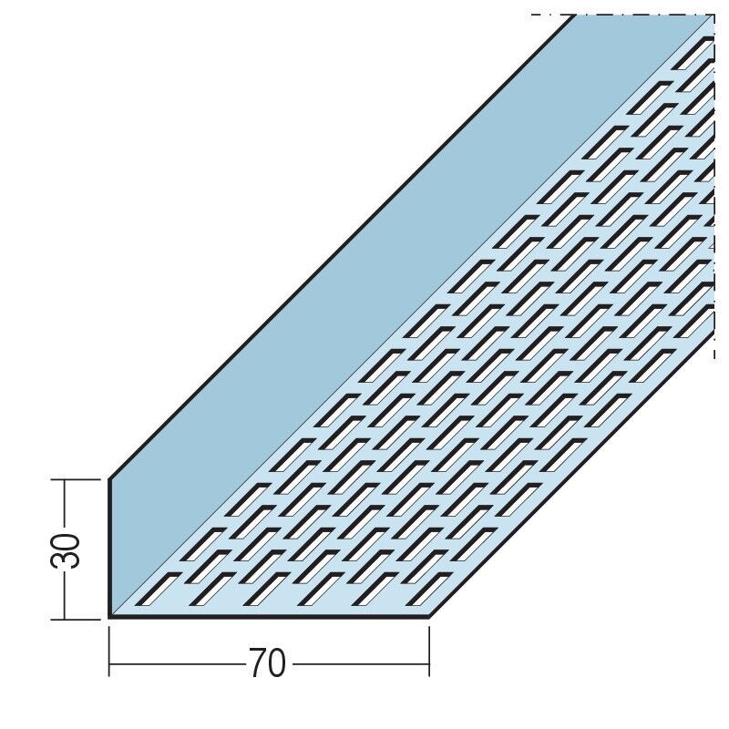 09072 250,0 EAN Lüftungswinkel einseitige Rechtecklochung Alu 30 x 70 mm Aluminium