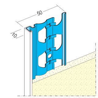 01224 250,0 10 Abschlussprofil für den Außenputz 10 mm Stahl, verzinkt mit PVC-Überzug