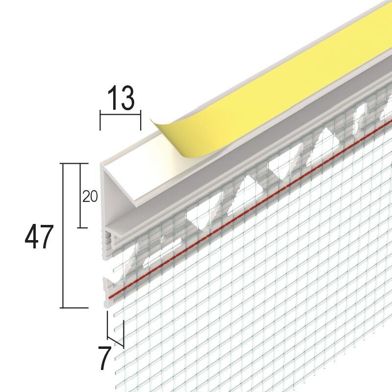 37207 250,0 10 Attika-Anschlussprofil für Wärmedämmung 7 mm Hart-PVC