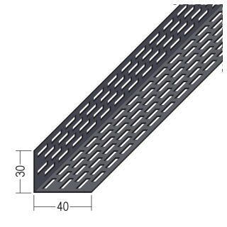 09300 250,0 90 Lüftungswinkel beidseitige Rechtecklochung Alu schwarz 30 x 40 mm Aluminium