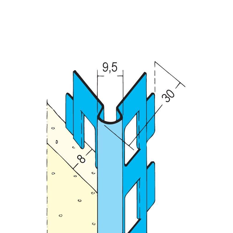Protektorwerk Kantenprofil Innenputz, runder Kopf