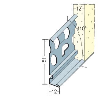 09125 300,0 WEIß GRUNDIERT Sockelprofil für den Innen- und Außenputz 12 mm Aluminium, mit weißer Grundbeschichtung