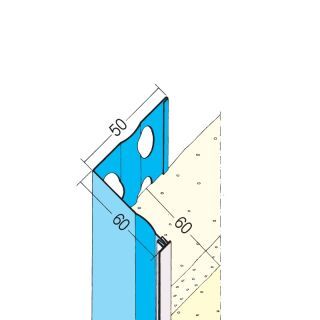 01286 300,0 10 Abschlussprofil für den Wärmedämmputz 60 mm Stahl, verzinkt mit PVC-Überzug