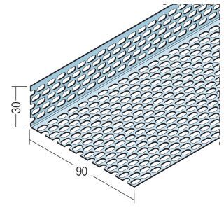 09609 250,0 Lüftungswinkel beidseitige Ovallochung Alu 30 x 90 mm Aluminium