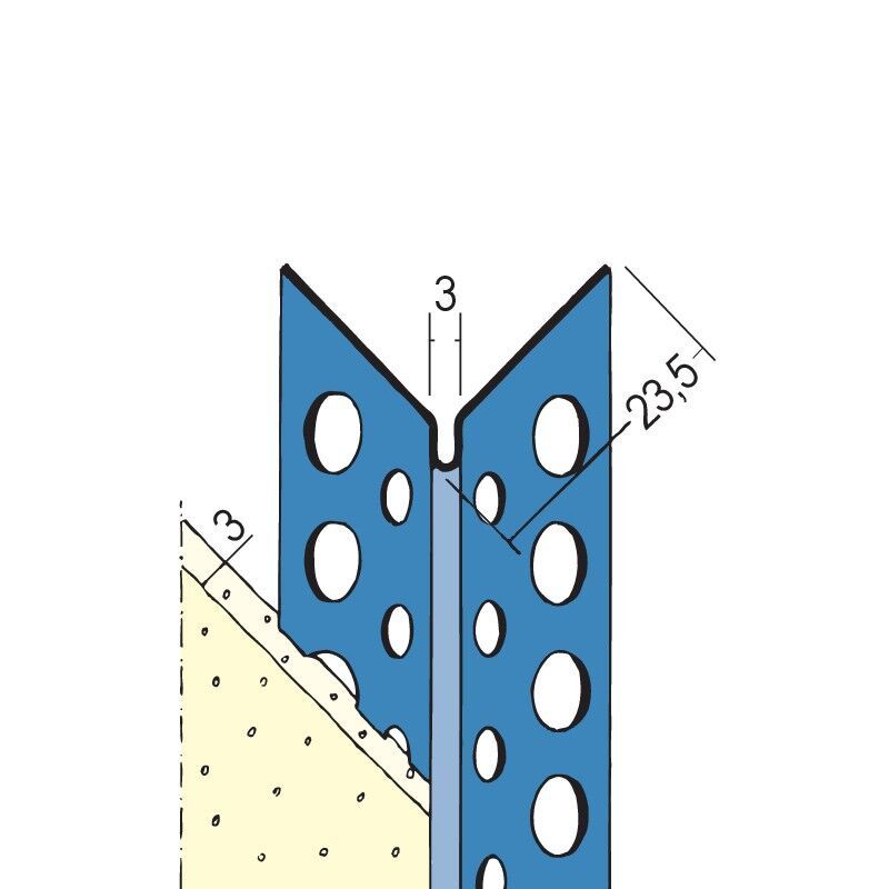 Protektorwerk Kantenprofil Innen- und Außenputz, runder Kopf