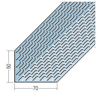 09302 250,0 Lüftungswinkel beidseitige Rechtecklochung Alu 50 x 70 mm Aluminium