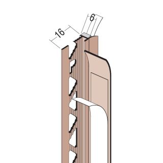 37706 260,0 10 Anputzdichtleiste mit Schutzlippe für Innen- und Außenputz 6 mm Hart-PVC mit Weich-PVC