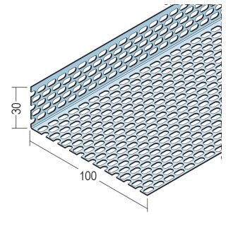 09610 250,0 Lüftungswinkel beidseitige Ovallochung Alu 30 x 100 mm Aluminium