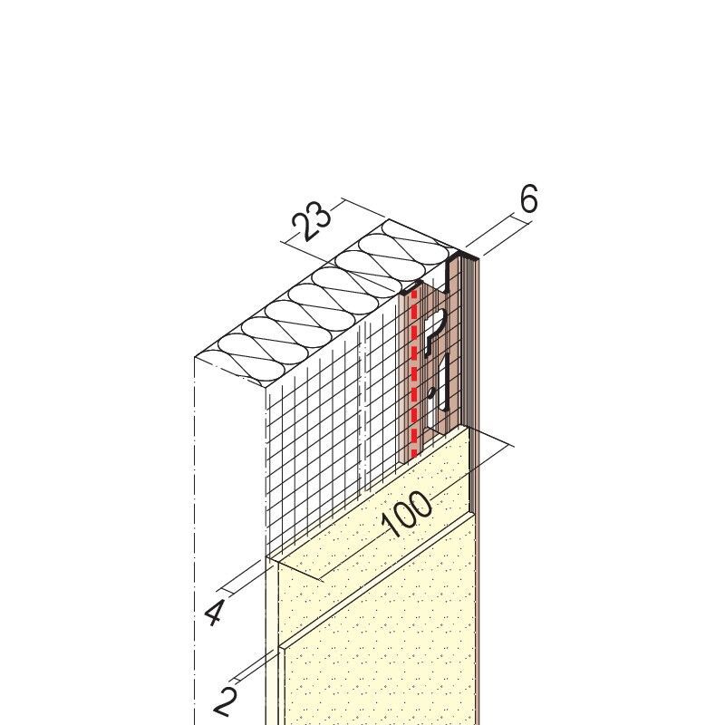 03796 250,0 10 Abschlussprofil mit Gewebe für Wärmedämmung 6 mm Hart-PVC mit Glasfasergewebe