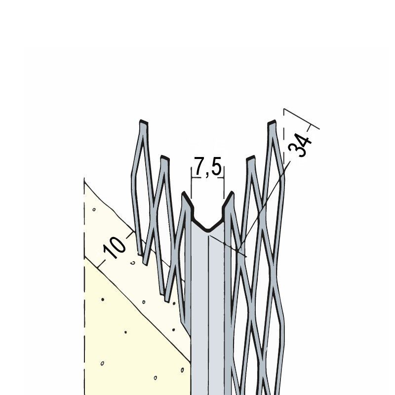 Protektorwerk Kantenprofil Innenputz, eckiger Kopf
